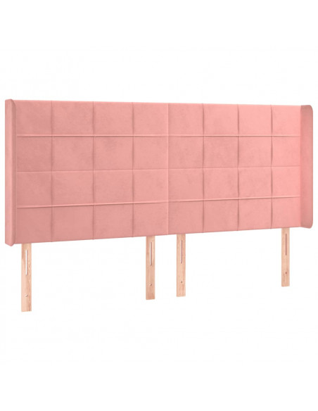 Testiera a LED rosa 183x16x118/128 cm in Velluto