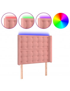Testiera a LED rosa 83x16x118/128 cm in Velluto 2