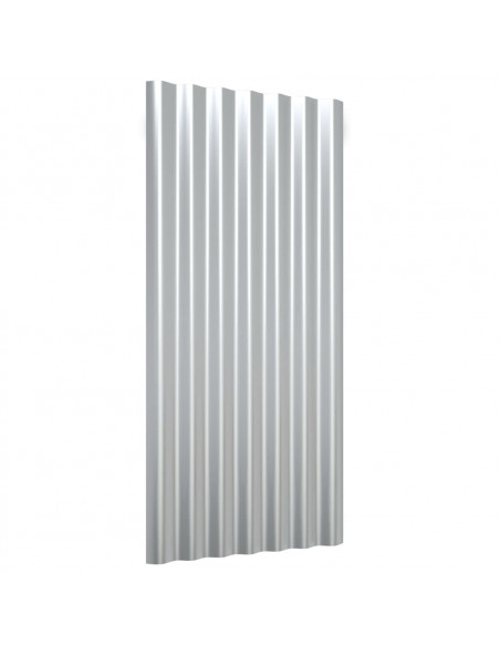 Pannelli Tetto 12pz Acciaio Verniciato Polvere Argento 80x36 cm