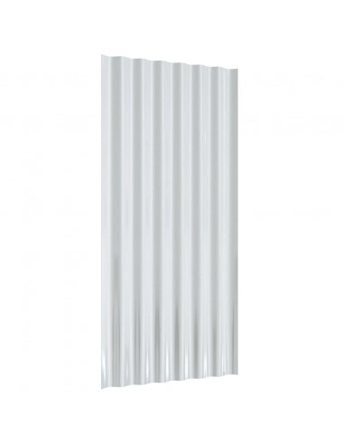 Pannelli Tetto 12pz Acciaio Verniciato Polvere Argento 80x36 cm