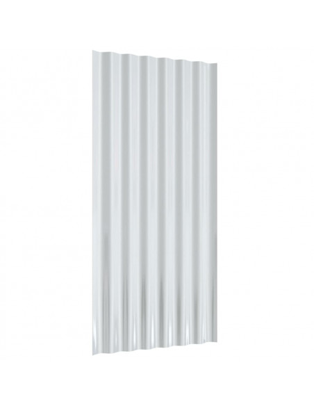 Pannelli Tetto 12pz Acciaio Verniciato Polvere Argento 80x36 cm