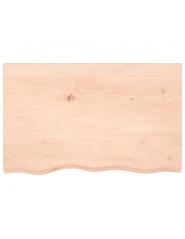 Piano Bagno 80x50x(2-6) cm in Legno Massello Non Trattato