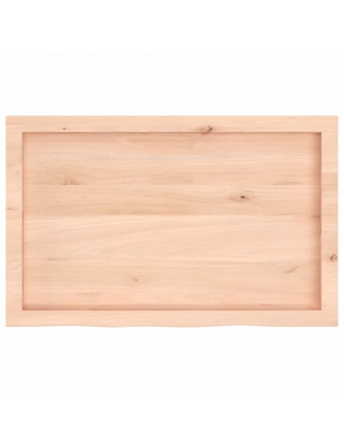 Piano Bagno 80x50x(2-6) cm in Legno Massello Non Trattato