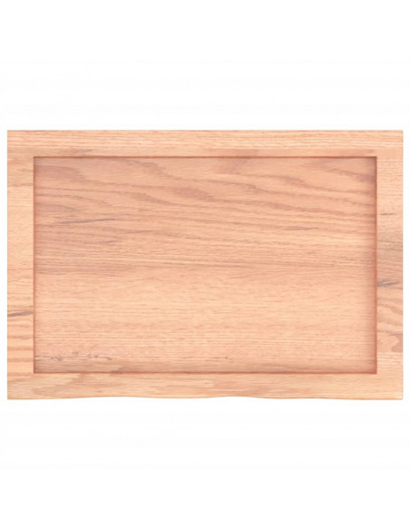 Piano Bagno Marrone 60x40x(2-6) cm Legno Massello Trattato