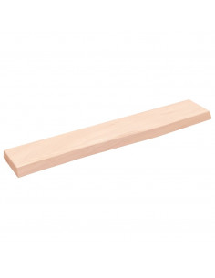 Ripiano a Parete 60x10x2 cm Legno Massello Rovere Non Trattato 2