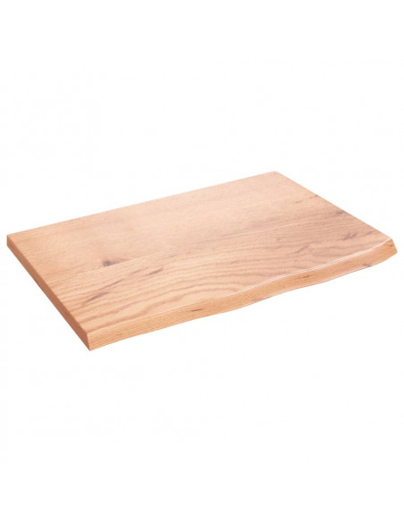 Ripiano Muro Marrone Chiaro 60x40x2 cm Massello Rovere Trattato