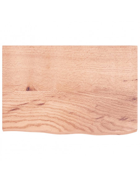 Ripiano Muro Marrone Chiaro 60x40x2 cm Massello Rovere Trattato