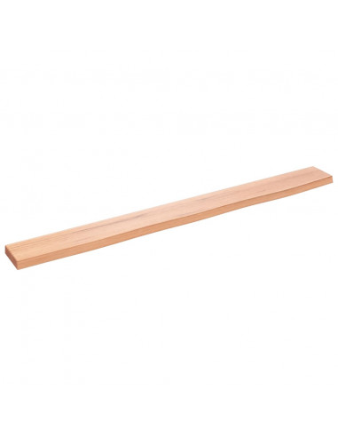 Ripiano Muro Marrone Chiaro 100x10x2cm Massello Rovere Trattato