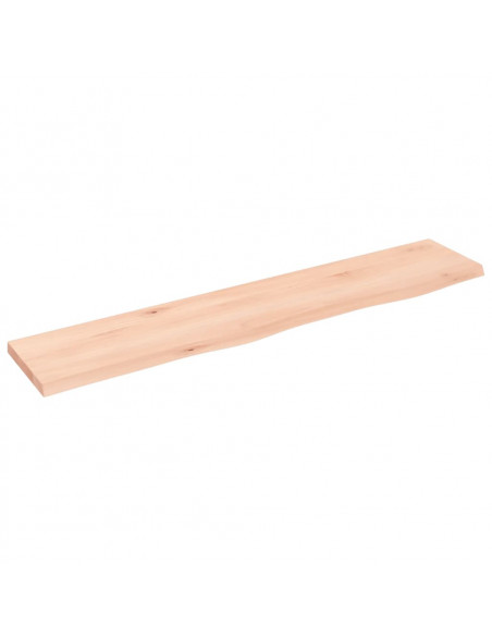 Ripiano a Parete 100x20x2 cm Legno Massello Rovere Non Trattato