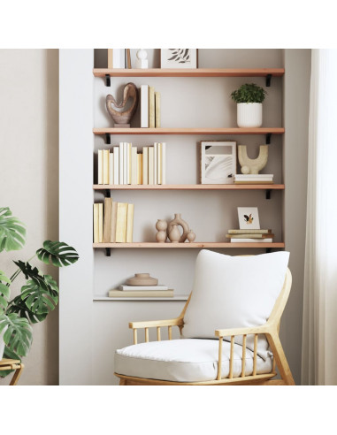 Ripiano a Parete 100x20x2 cm Legno Massello Rovere Non Trattato