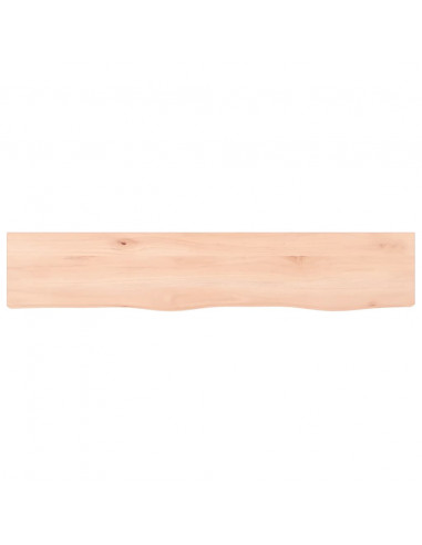 Ripiano a Parete 100x20x2 cm Legno Massello Rovere Non Trattato