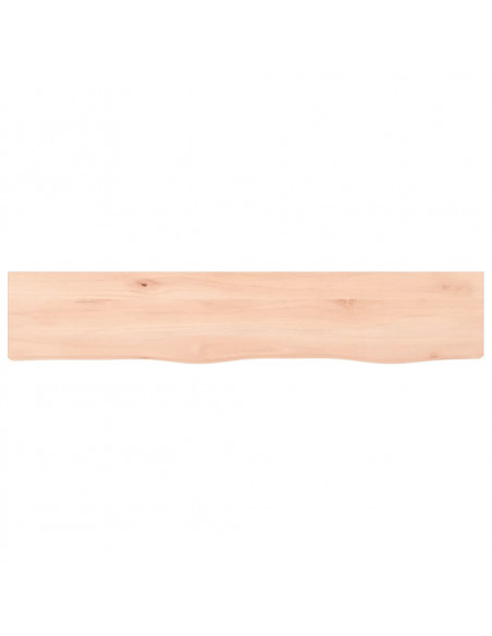 Ripiano a Parete 100x20x2 cm Legno Massello Rovere Non Trattato