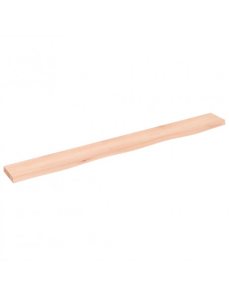 Ripiano a Parete 100x10x2 cm Legno Massello Rovere Non Trattato
