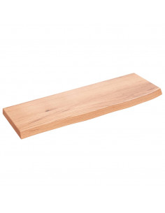 Ripiano Muro Marrone Chiaro 60x20x2 cm Massello Rovere Trattato 2