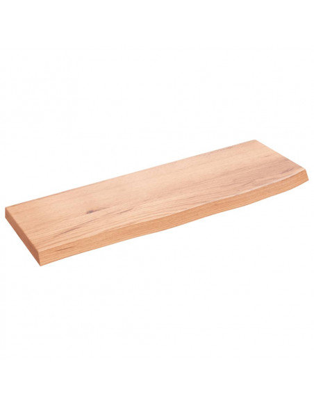 Ripiano Muro Marrone Chiaro 60x20x2 cm Massello Rovere Trattato