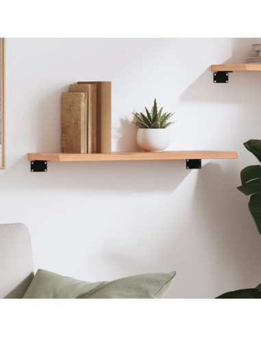 Ripiano Muro Marrone Chiaro 60x20x2 cm Massello Rovere Trattato