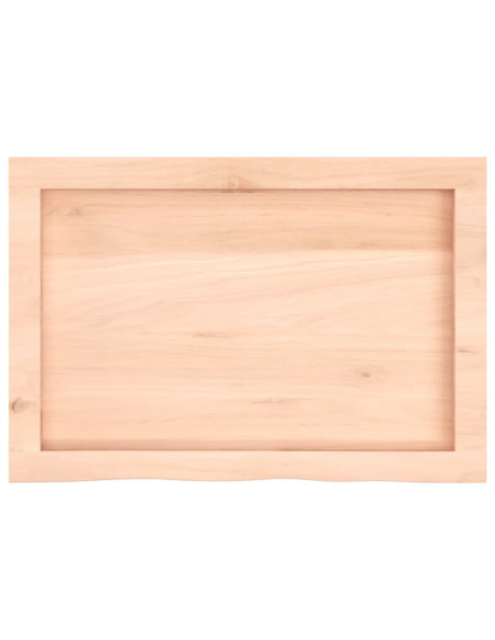 Piano per Tavolo 60x40x(2-6) cm in Rovere Massello Non Trattato