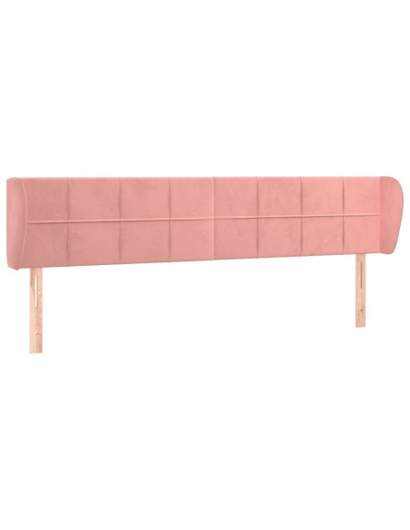 Testiera ad Orecchio Rosa 183x23x78/88 cm in Velluto
