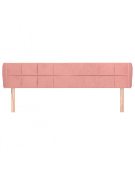 Testiera ad Orecchio Rosa 183x23x78/88 cm in Velluto