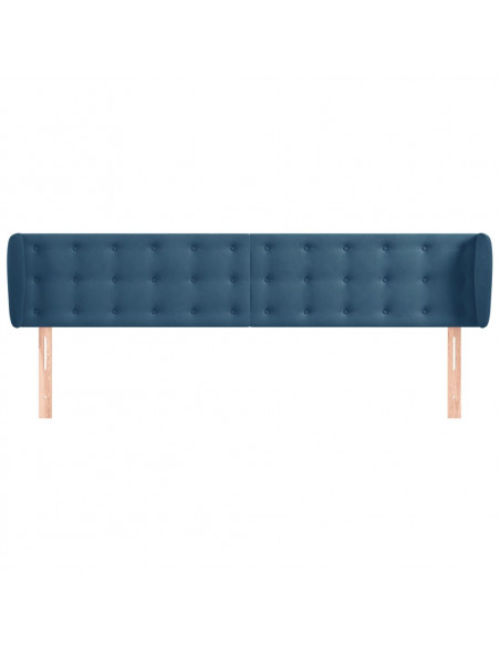 Testiera ad Orecchio Blu Scuro 163x23x78/88 cm in Velluto