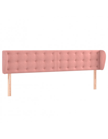 Testiera ad Orecchio Rosa 163x23x78/88 cm in Velluto