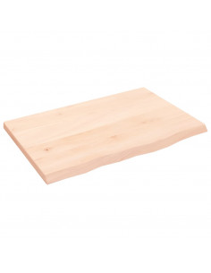 Piano Bagno 60x40x2 cm in Legno Massello Non Trattato 2