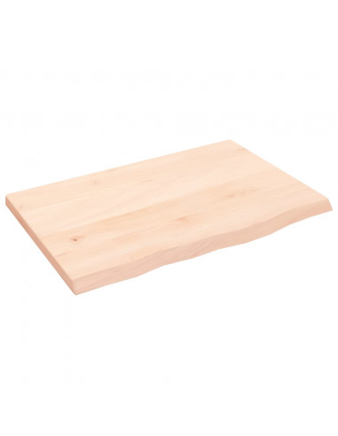 Piano Bagno 60x40x2 cm in Legno Massello Non Trattato