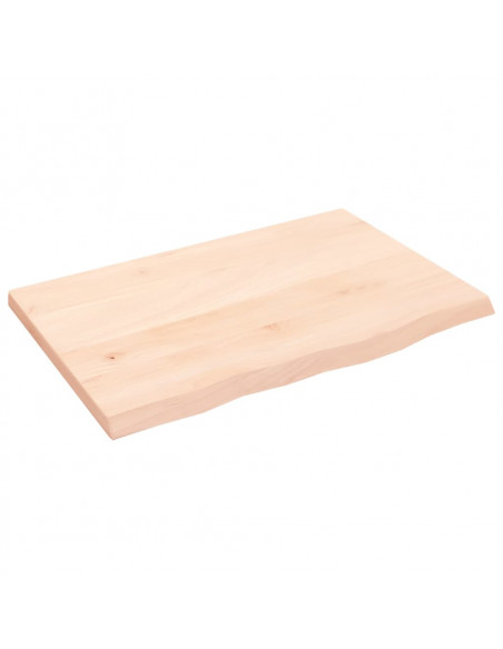 Piano Bagno 60x40x2 cm in Legno Massello Non Trattato