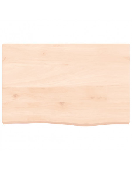 Piano Bagno 60x40x2 cm in Legno Massello Non Trattato