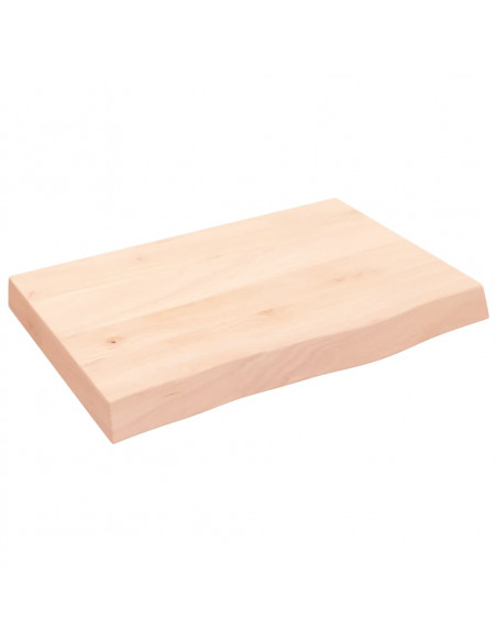 Piano Bagno 60x40x(2-6) cm in Legno Massello Non Trattato