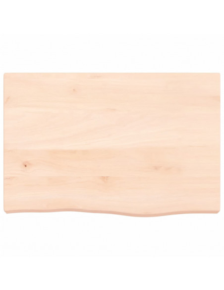 Piano Bagno 60x40x(2-6) cm in Legno Massello Non Trattato
