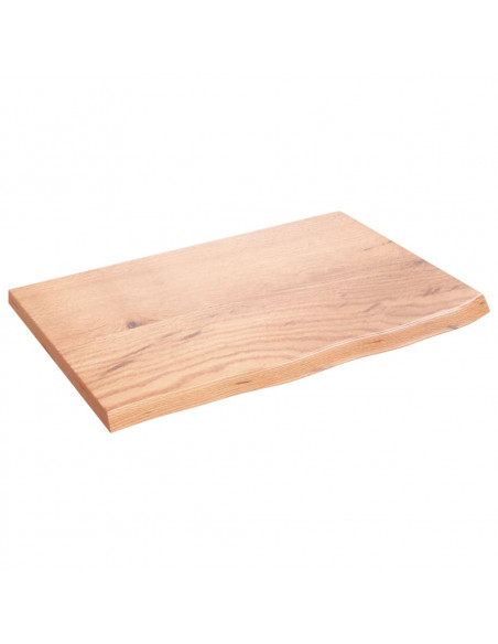 Piano Bagno Marrone Chiaro 60x40x2 cm Legno Massello Trattato