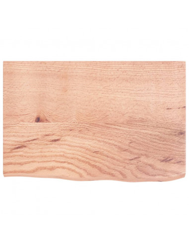 Piano Bagno Marrone Chiaro 60x40x2 cm Legno Massello Trattato