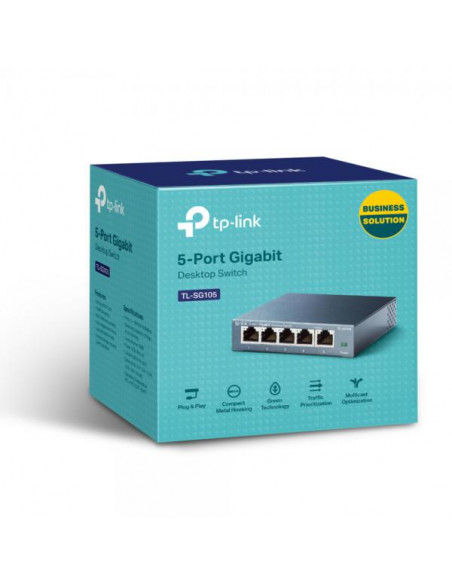 TP-LINK TL-SG105 switch di rete Non gestito L2 Gigabit Ethernet (10/100/1000) Nero