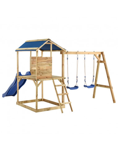 Set da Gioco da Esterno in Legno di Pino Impregnato