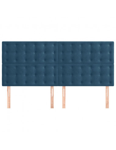 Testiera 4 pz Blu Scuro 80x5x78/88 cm in Velluto