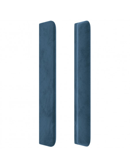 Testiera ad Orecchio Blu Scuro 163x16x118/128 cm in Velluto