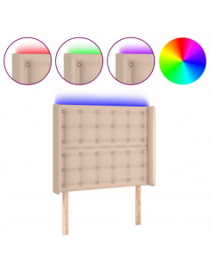 Testiera a LED Cappuccino 83x16x118/128 cm in Similpelle 2