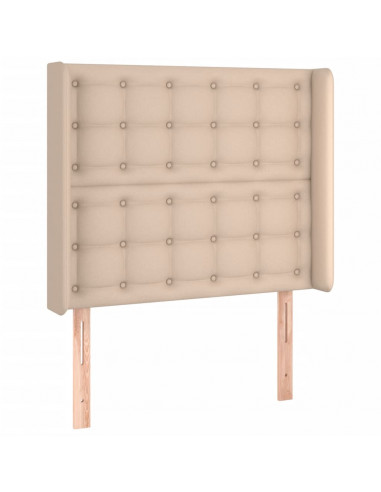 Testiera a LED Cappuccino 83x16x118/128 cm in Similpelle