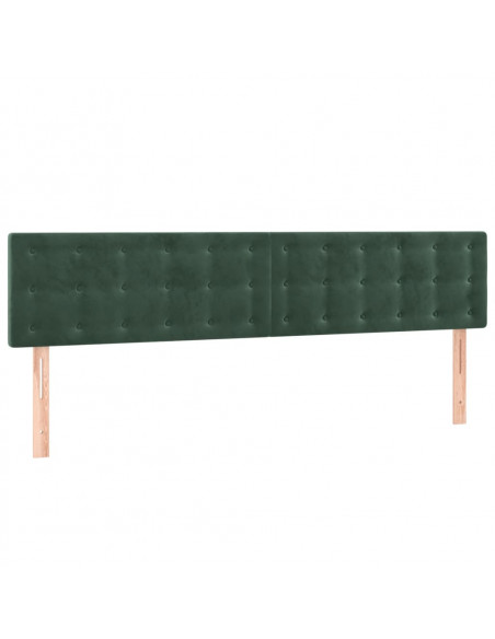 Testiera 2 pz Verde Scuro 80x5x78/88 cm in Velluto
