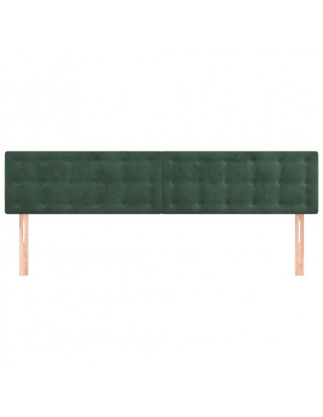 Testiera 2 pz Verde Scuro 80x5x78/88 cm in Velluto