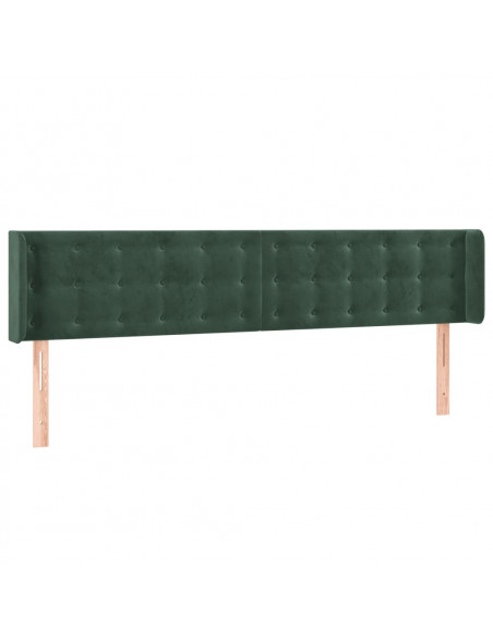 Testiera ad Orecchio Verde Scuro 163x16x78/88 cm in Velluto