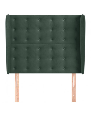 Testiera ad Orecchio Verde Scuro 83x23x118/128 cm in Velluto