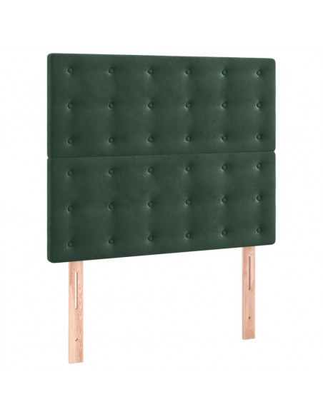 Testiera 2 pz Verde Scuro 80x5x78/88 cm in Velluto