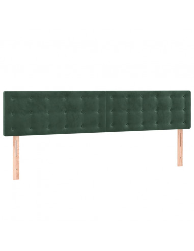 Testiera a LED Verde Scuro 160x5x78/88 cm in Velluto