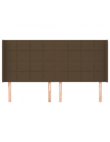 Testiera ad Orecchio Marrone Scuro 163x16x118/128 cm in Tessuto