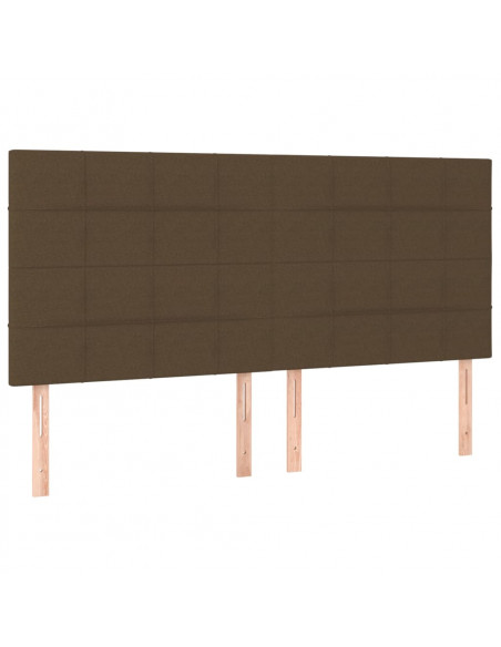 Testiera 4 pz Marrone Scuro 80x5x78/88 cm in Tessuto