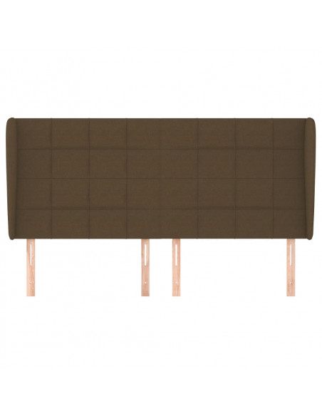Testiera ad Orecchio Marrone Scuro 163x23x118/128 cm in Tessuto