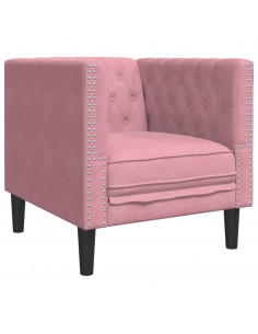 Poltrona Chesterfield Rosa in Velluto 2