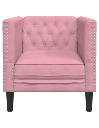 Poltrona Chesterfield Rosa in Velluto